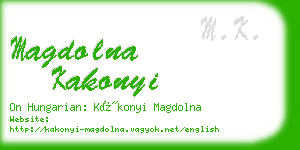 magdolna kakonyi business card